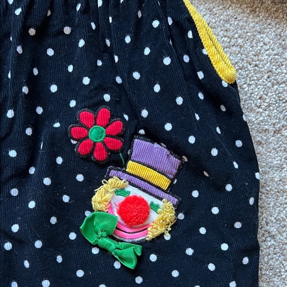 VTG Baby Togs 90s Corduroy Polka Dot Clown Kids Color Jumper One Piece 18mo - Picture 5 of 13